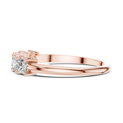 18K Yellow Gold Princess Cut Diamond Stud Ring for Women | Wedding Jewellery | Pure Carat