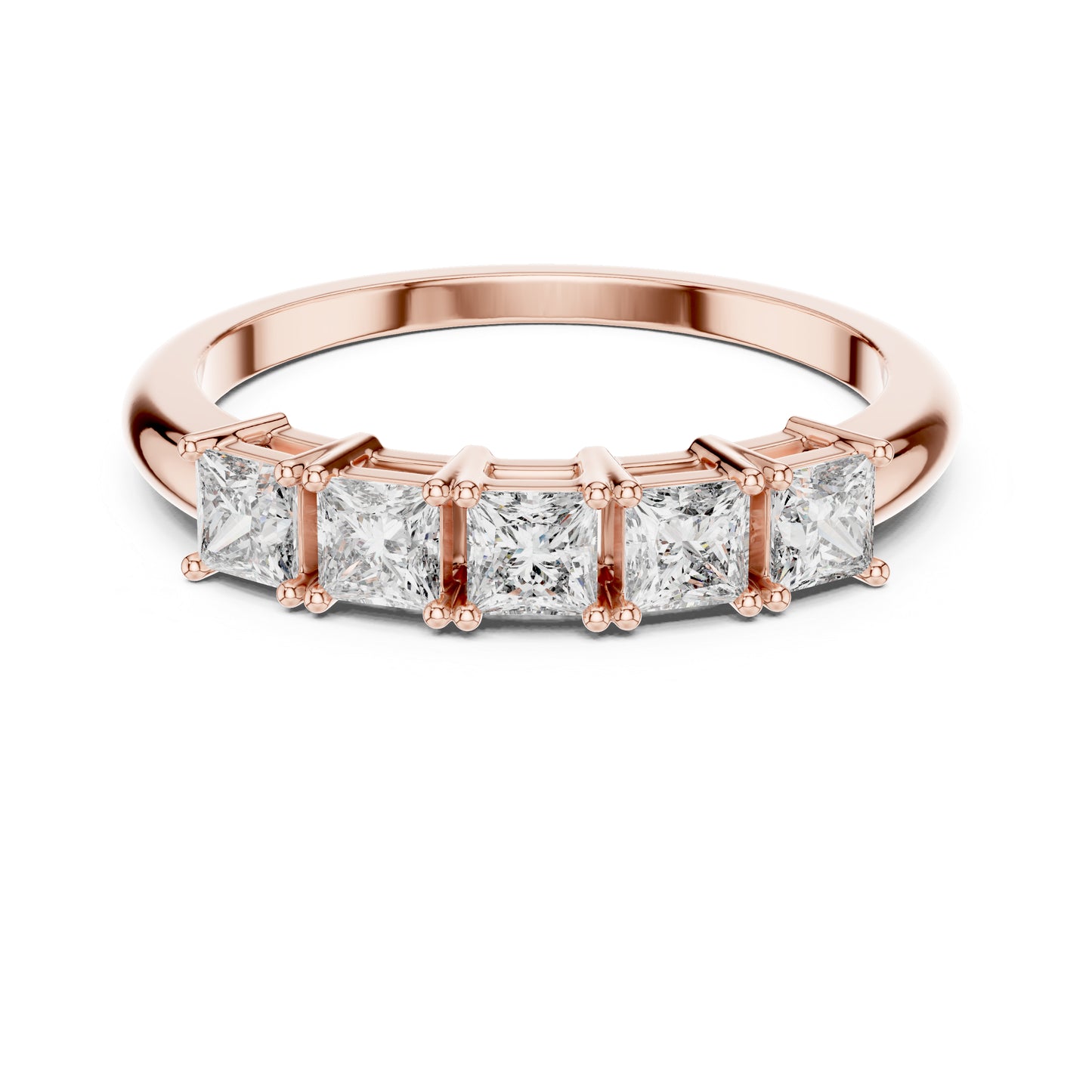 18K Yellow Gold Princess Cut Diamond Stud Ring for Women | Wedding Jewellery | Pure Carat