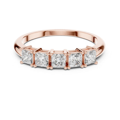 18K Yellow Gold Princess Cut Diamond Stud Ring for Women | Wedding Jewellery | Pure Carat