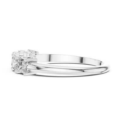 18K Yellow Gold Princess Cut Diamond Stud Ring for Women | Wedding Jewellery | Pure Carat