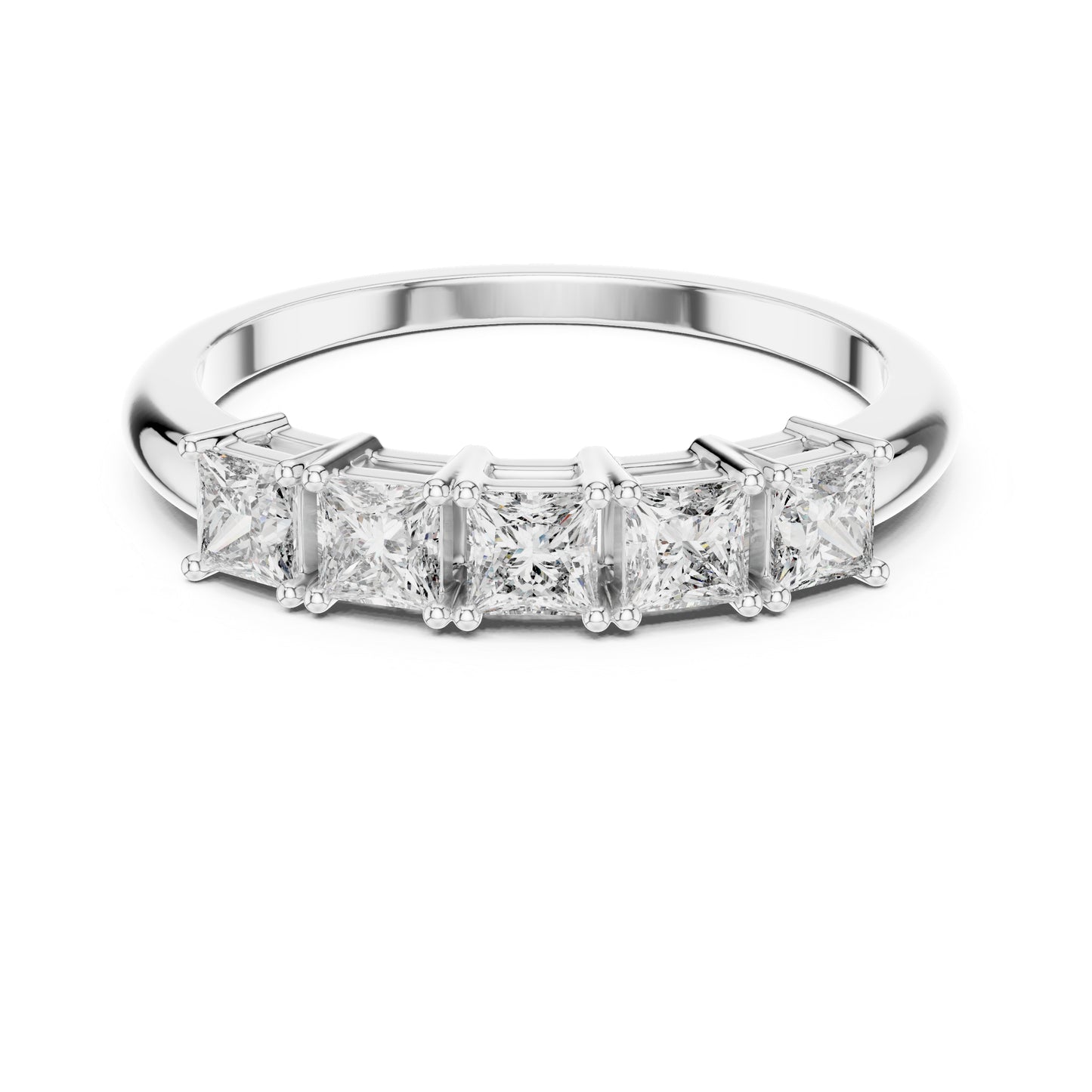 18K Yellow Gold Princess Cut Diamond Stud Ring for Women | Wedding Jewellery | Pure Carat