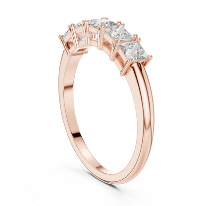 18K Yellow Gold Princess Cut Diamond Stud Ring for Women | Wedding Jewellery | Pure Carat