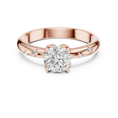 14K White Gold Round Lab-Grown Diamond Drop Ring for Women | Office Wear | Pure Carat