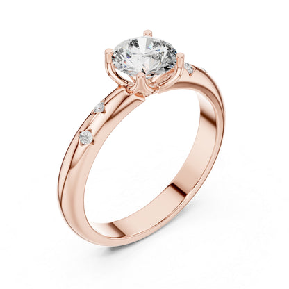 14K White Gold Round Lab-Grown Diamond Drop Ring for Women | Office Wear | Pure Carat