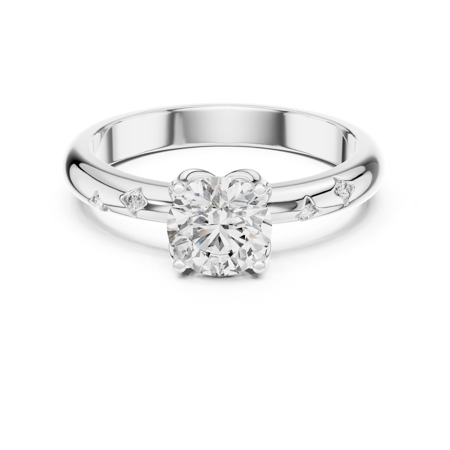 14K White Gold Round Lab-Grown Diamond Drop Ring for Women | Office Wear | Pure Carat