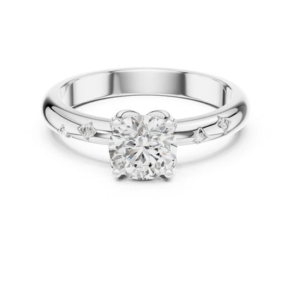 14K White Gold Round Lab-Grown Diamond Drop Ring for Women | Office Wear | Pure Carat