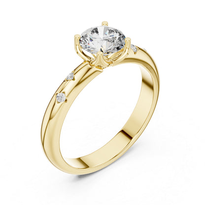14K White Gold Round Lab-Grown Diamond Drop Ring for Women | Office Wear | Pure Carat