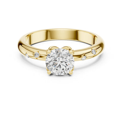 14K White Gold Round Lab-Grown Diamond Drop Ring for Women | Office Wear | Pure Carat