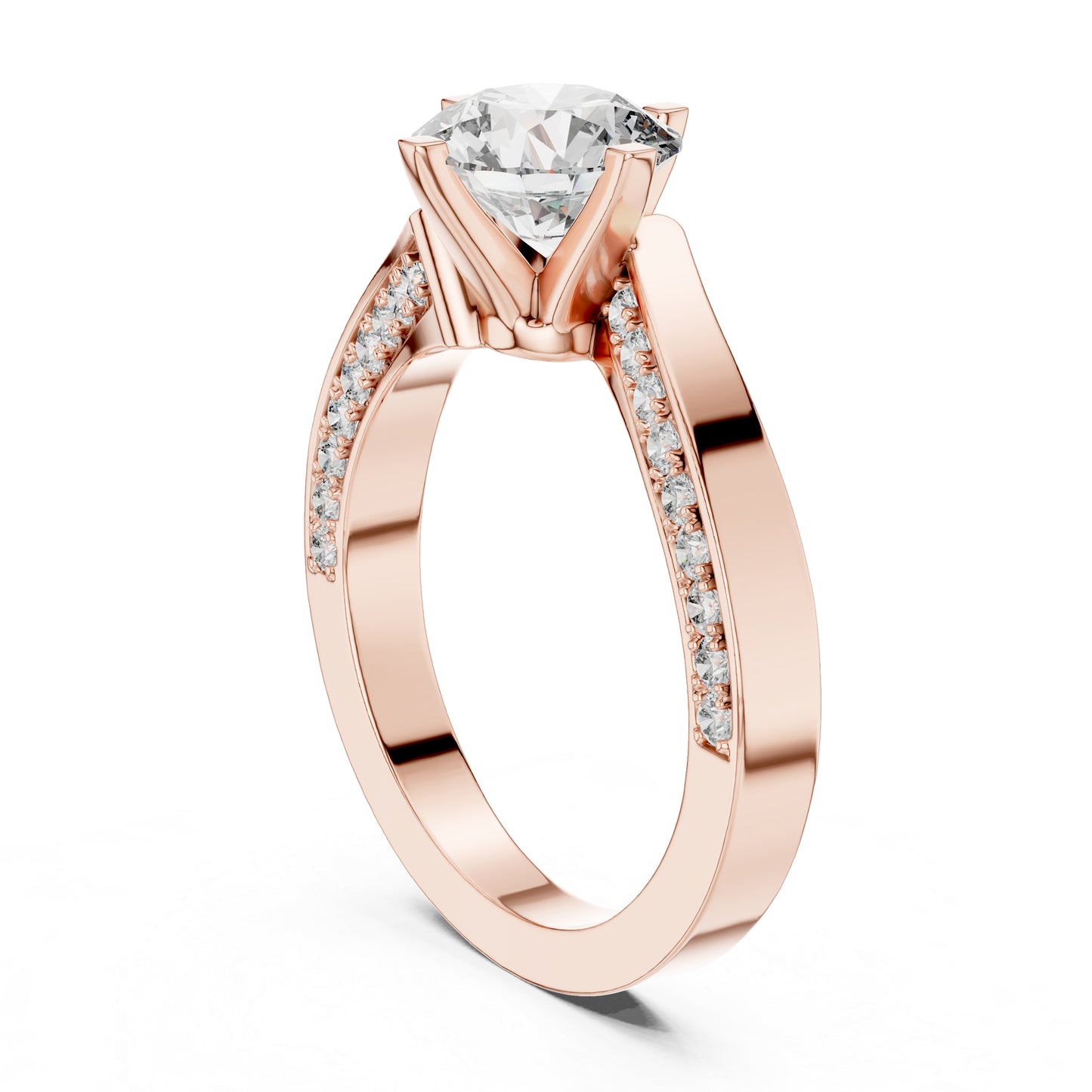 14K Yellow Gold Round Lab-Grown Diamond Drop Ring for Women | Bridal Jewellery | Pure Carat