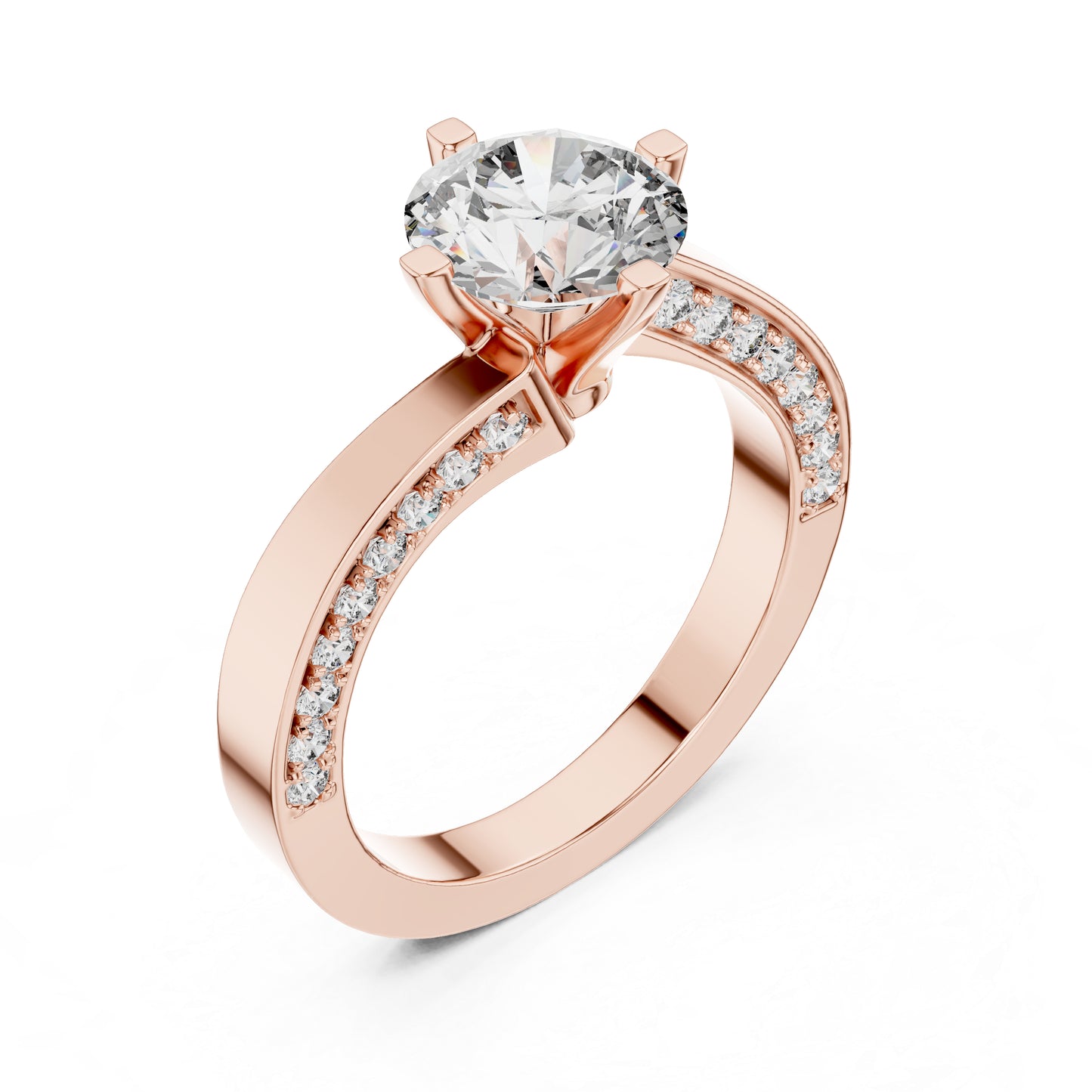 14K Yellow Gold Round Lab-Grown Diamond Drop Ring for Women | Bridal Jewellery | Pure Carat