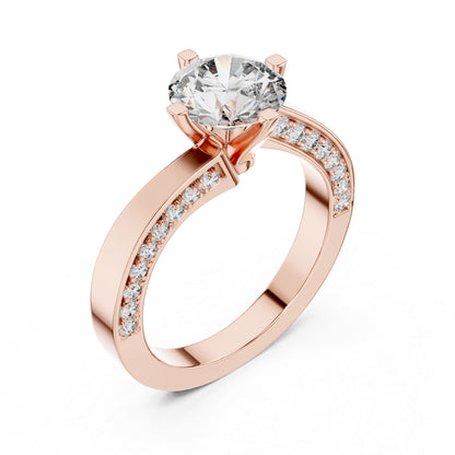 14K Yellow Gold Round Lab-Grown Diamond Drop Ring for Women | Bridal Jewellery | Pure Carat