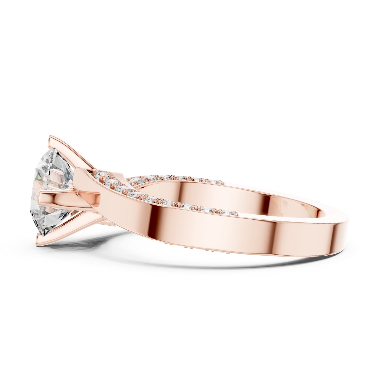 14K Yellow Gold Round Lab-Grown Diamond Drop Ring for Women | Bridal Jewellery | Pure Carat