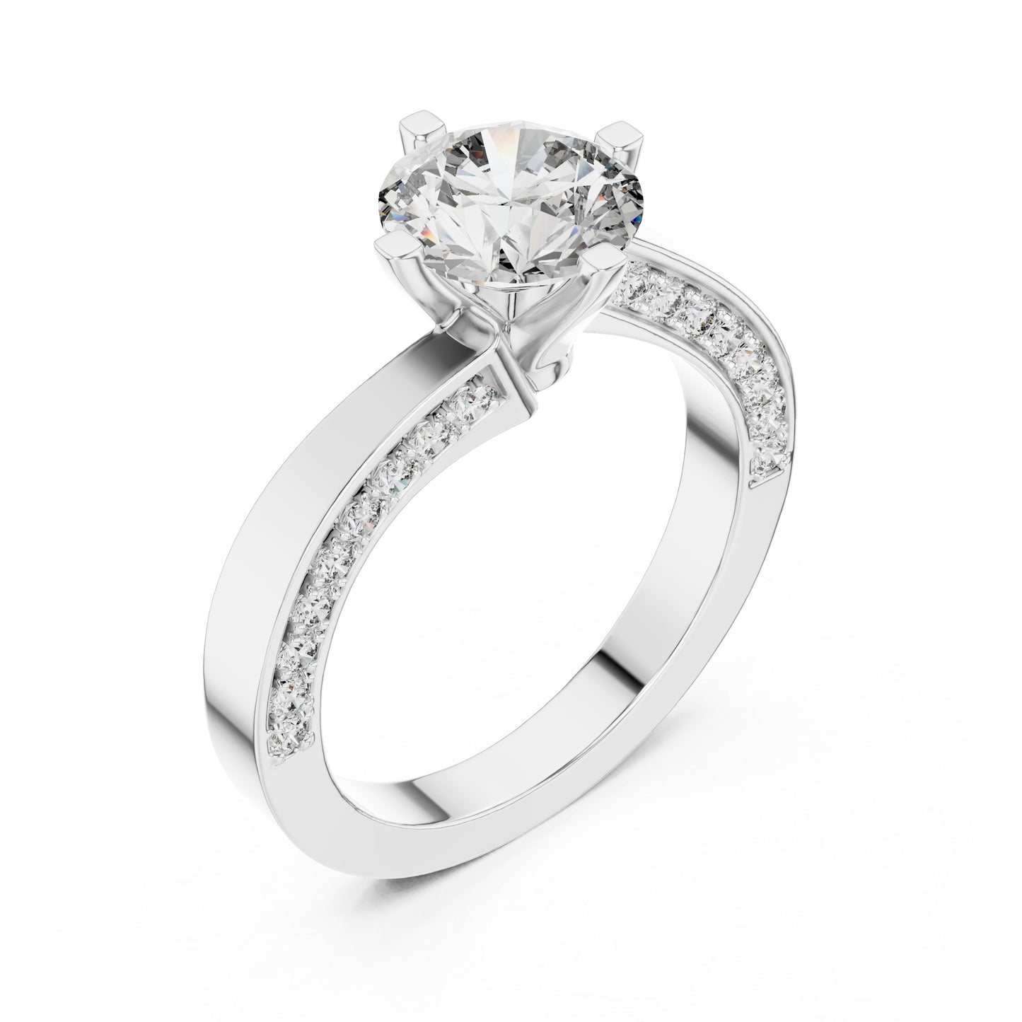 14K Yellow Gold Round Lab-Grown Diamond Drop Ring for Women | Bridal Jewellery | Pure Carat