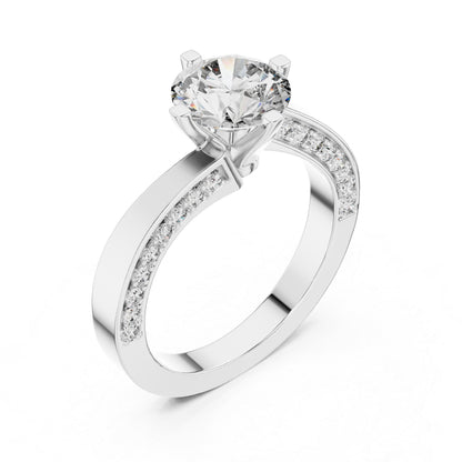 14K Yellow Gold Round Lab-Grown Diamond Drop Ring for Women | Bridal Jewellery | Pure Carat