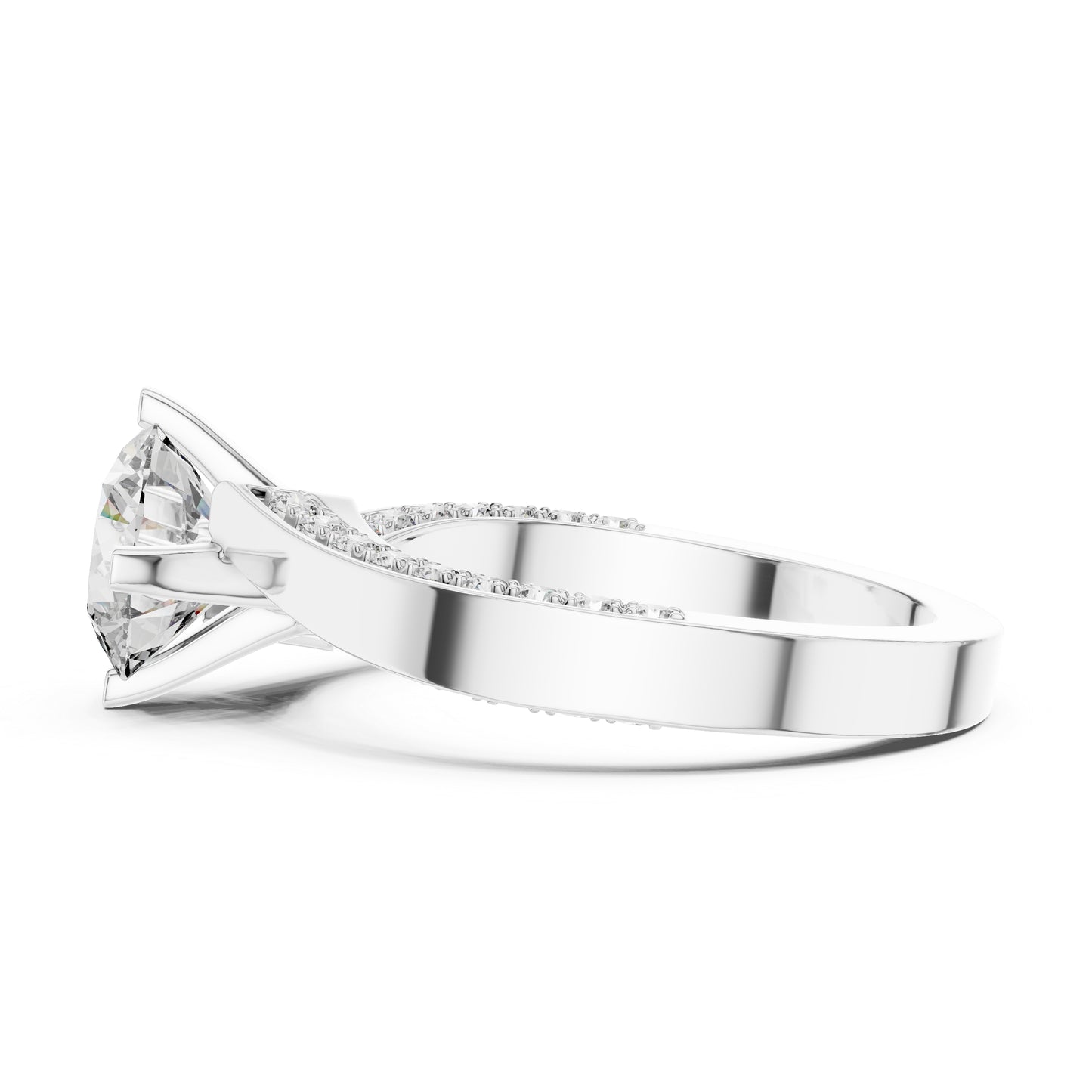 14K Yellow Gold Round Lab-Grown Diamond Drop Ring for Women | Bridal Jewellery | Pure Carat