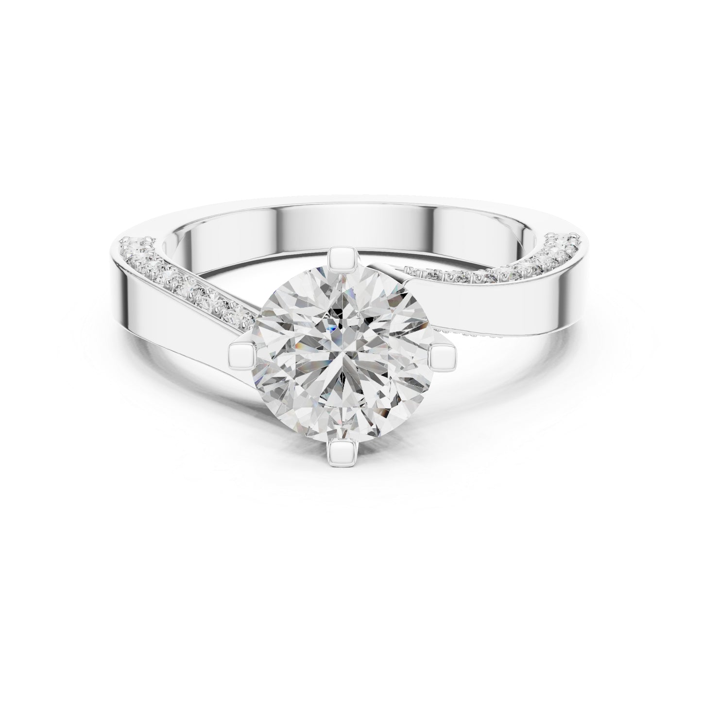 14K Yellow Gold Round Lab-Grown Diamond Drop Ring for Women | Bridal Jewellery | Pure Carat