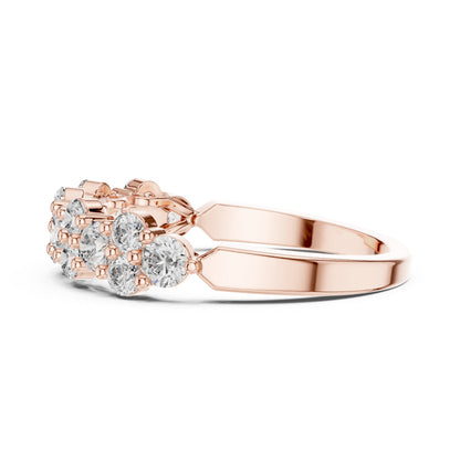 18K Rose Gold Round Lab-Grown Diamond Drop Ring for Women | Anniversary Gift | Pure Carat