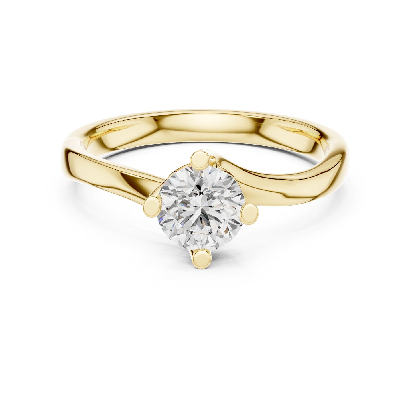 18K White Gold Round Lab-Grown Diamond Engagement Ring for Women | Pure Carat