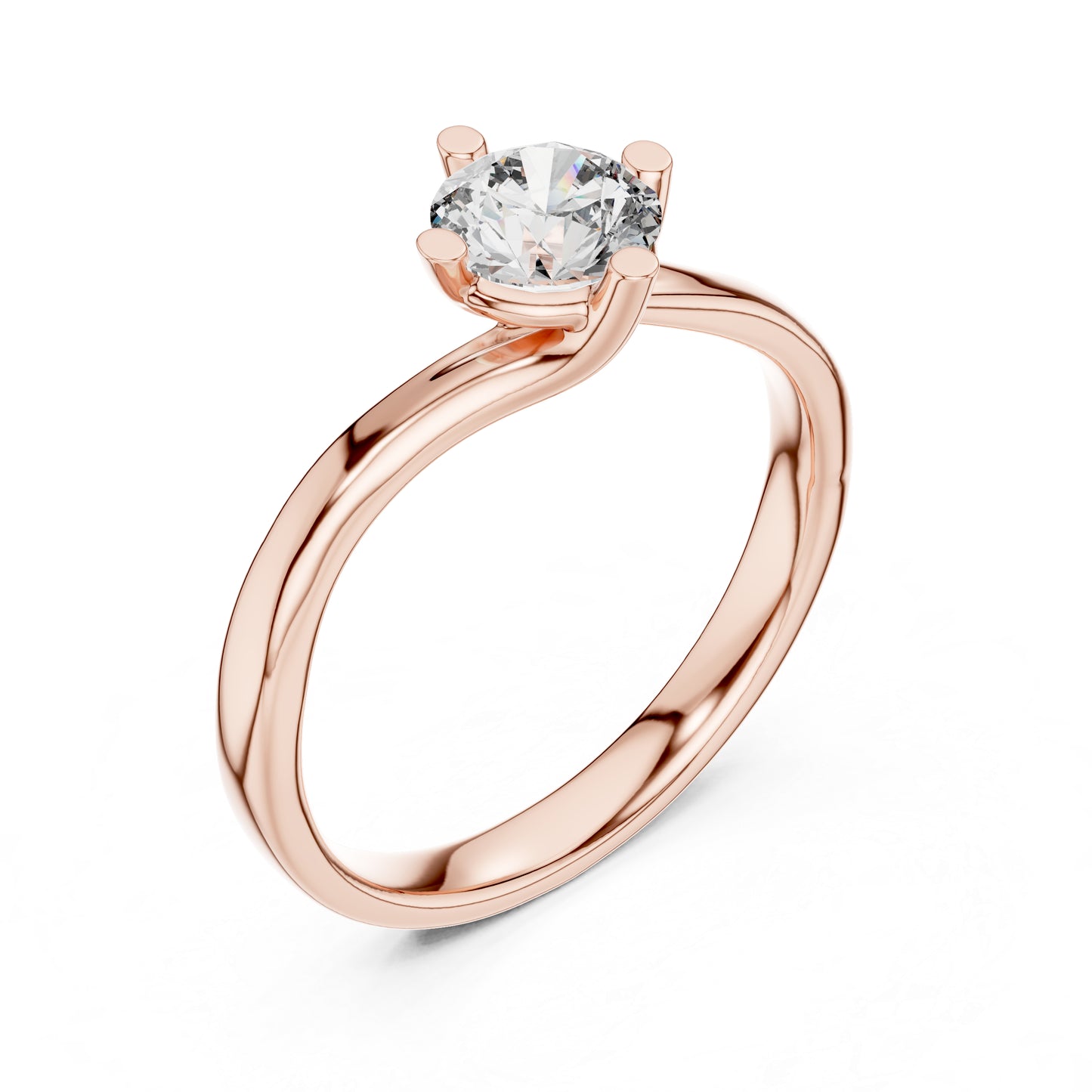 18K White Gold Round Lab-Grown Diamond Engagement Ring for Women | Pure Carat