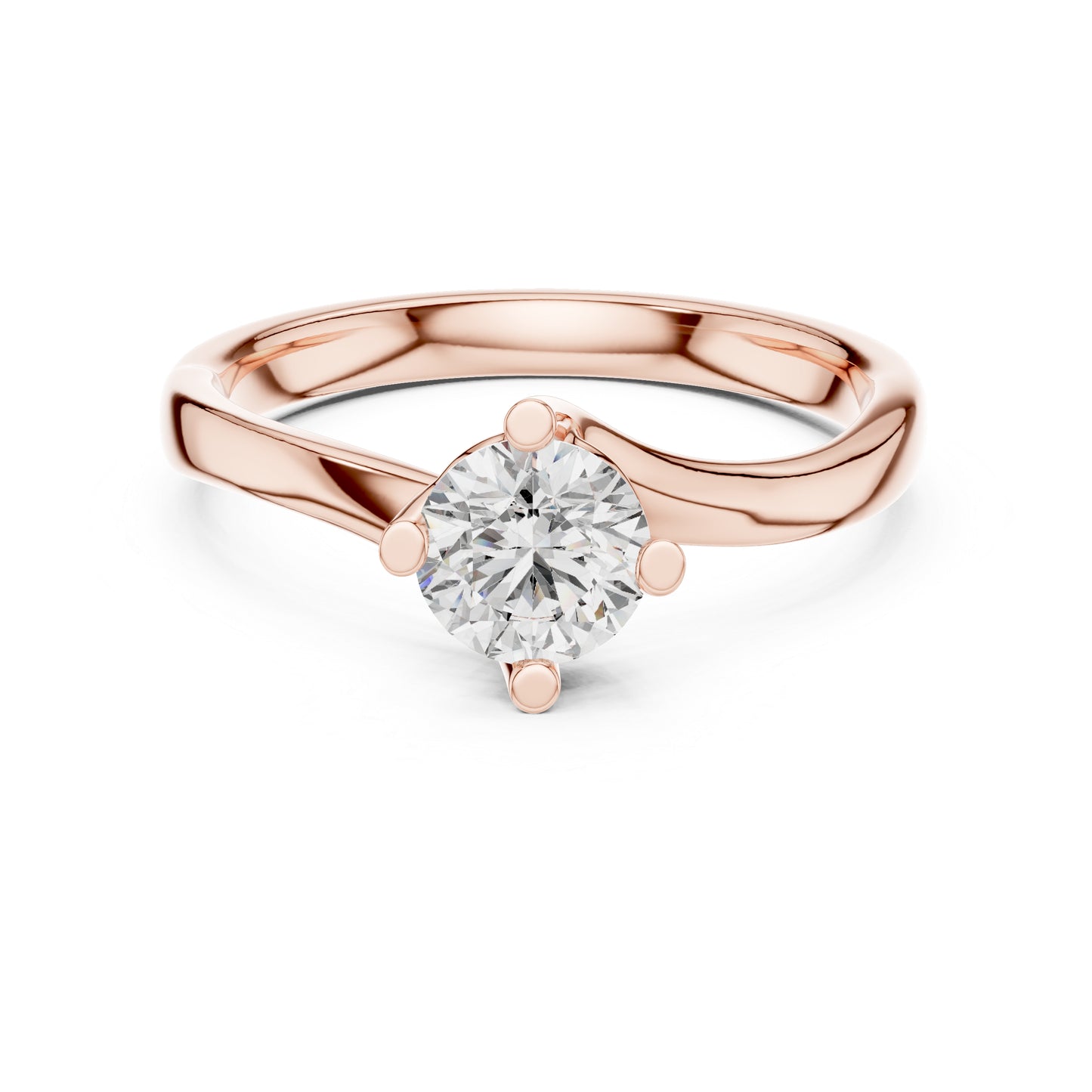 18K White Gold Round Lab-Grown Diamond Engagement Ring for Women | Pure Carat