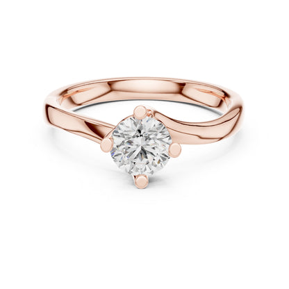 18K White Gold Round Lab-Grown Diamond Engagement Ring for Women | Pure Carat