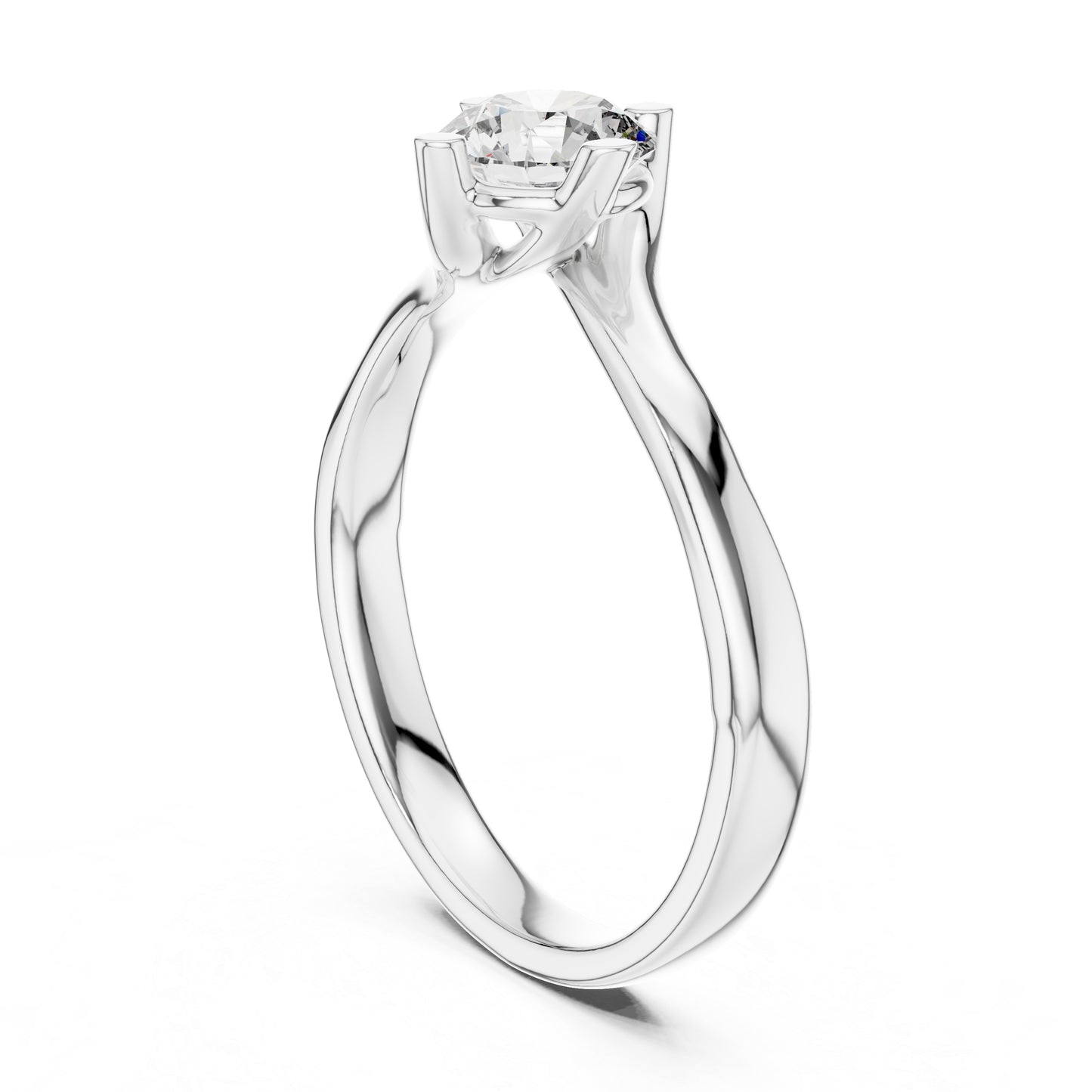 18K White Gold Round Lab-Grown Diamond Engagement Ring for Women | Pure Carat