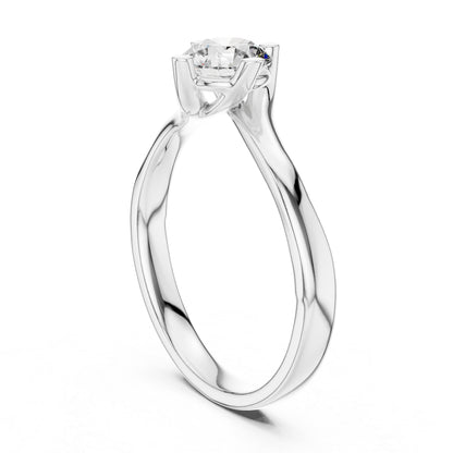 18K White Gold Round Lab-Grown Diamond Engagement Ring for Women | Pure Carat