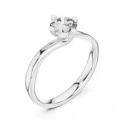 18K White Gold Round Lab-Grown Diamond Engagement Ring for Women | Pure Carat