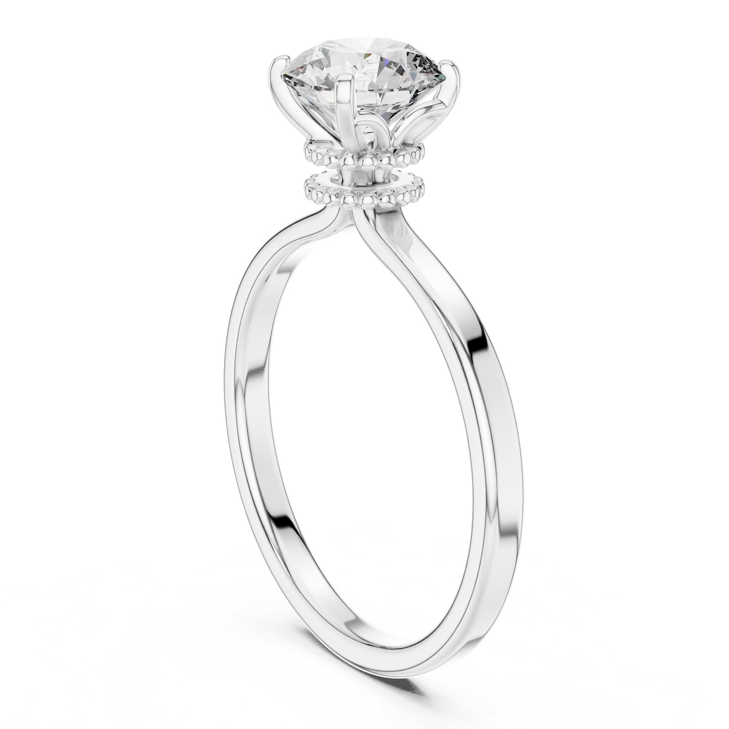 18K Yellow Gold Round Lab-Grown Diamond Ring for Women | PureCarat
