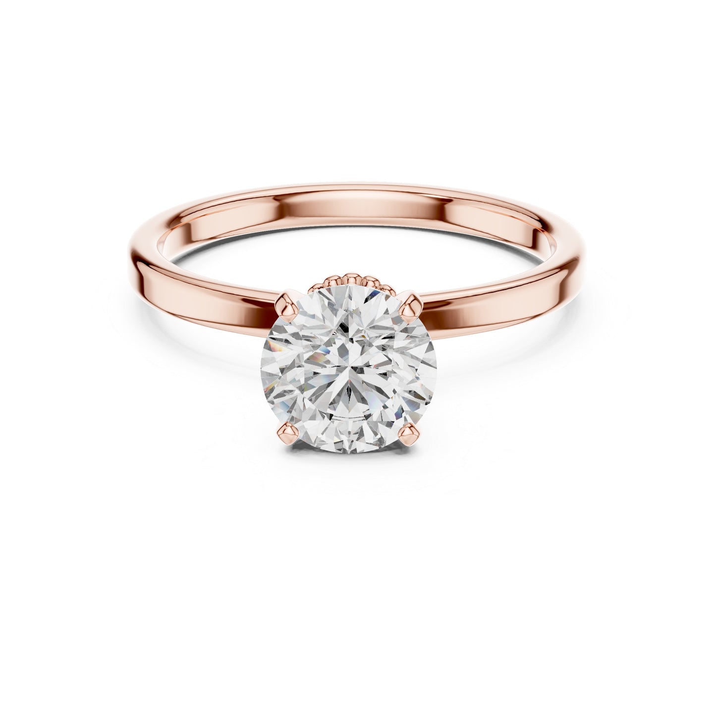 18K Yellow Gold Round Lab-Grown Diamond Ring for Women | PureCarat