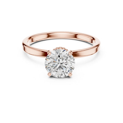 18K Yellow Gold Round Lab-Grown Diamond Ring for Women | PureCarat