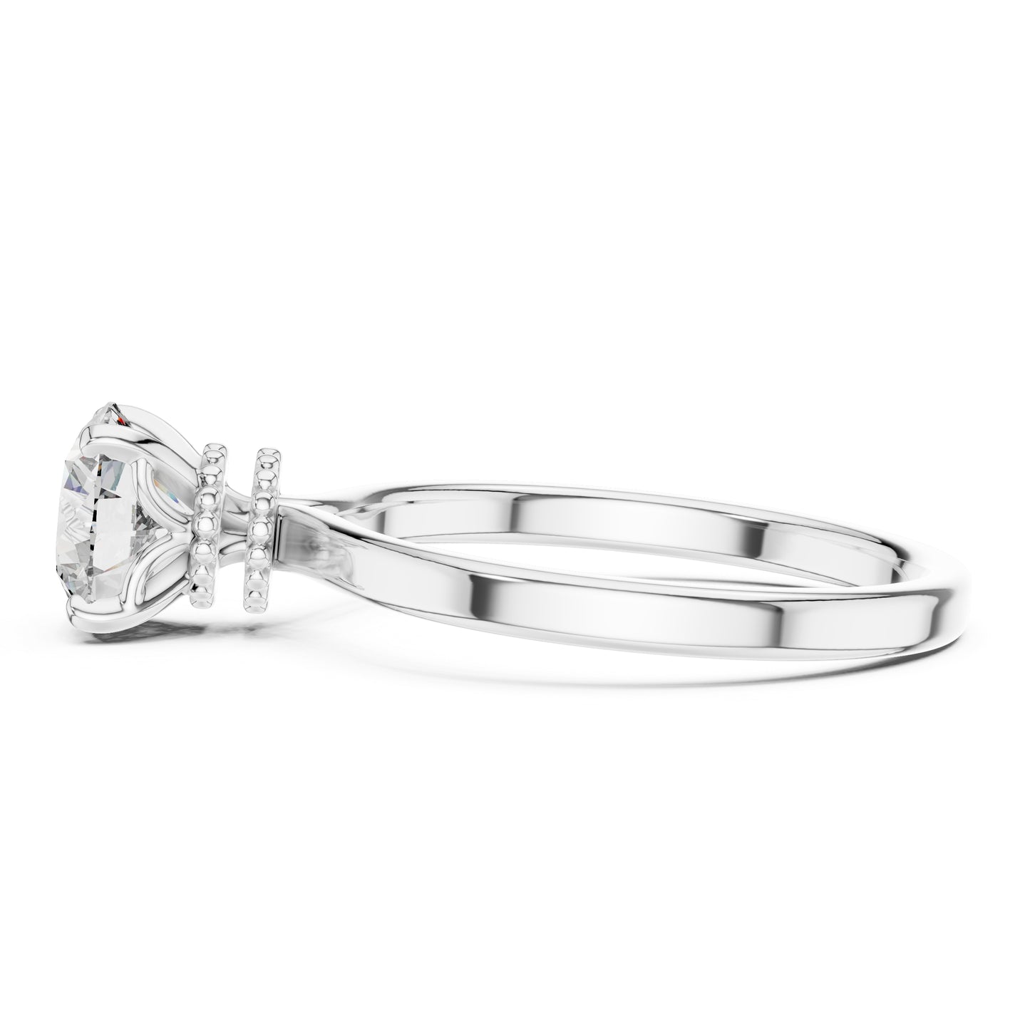18K Yellow Gold Round Lab-Grown Diamond Ring for Women | PureCarat