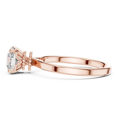 18K Yellow Gold Round Lab-Grown Diamond Ring for Women | PureCarat