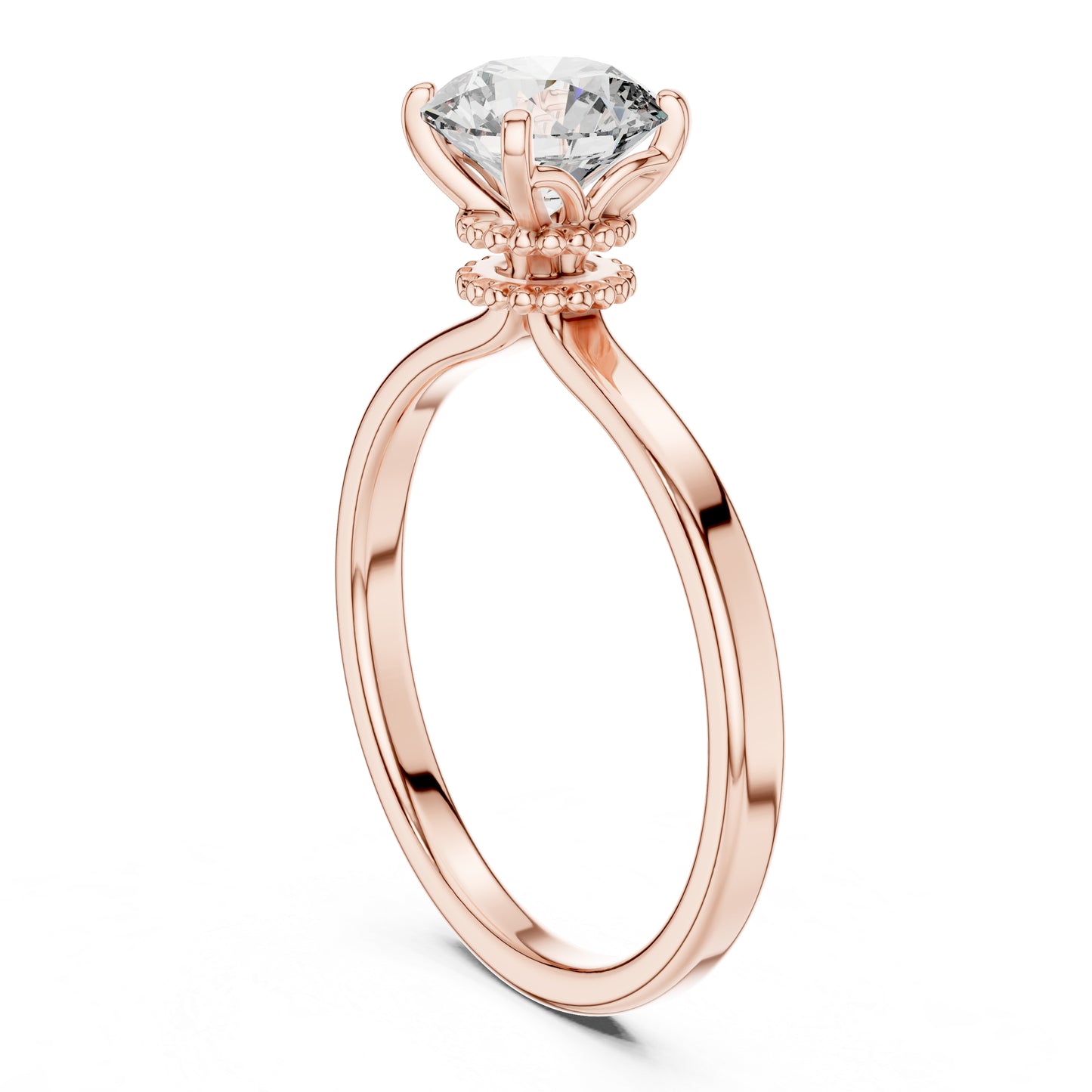 18K Yellow Gold Round Lab-Grown Diamond Ring for Women | PureCarat