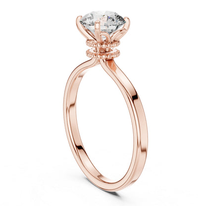 18K Yellow Gold Round Lab-Grown Diamond Ring for Women | PureCarat