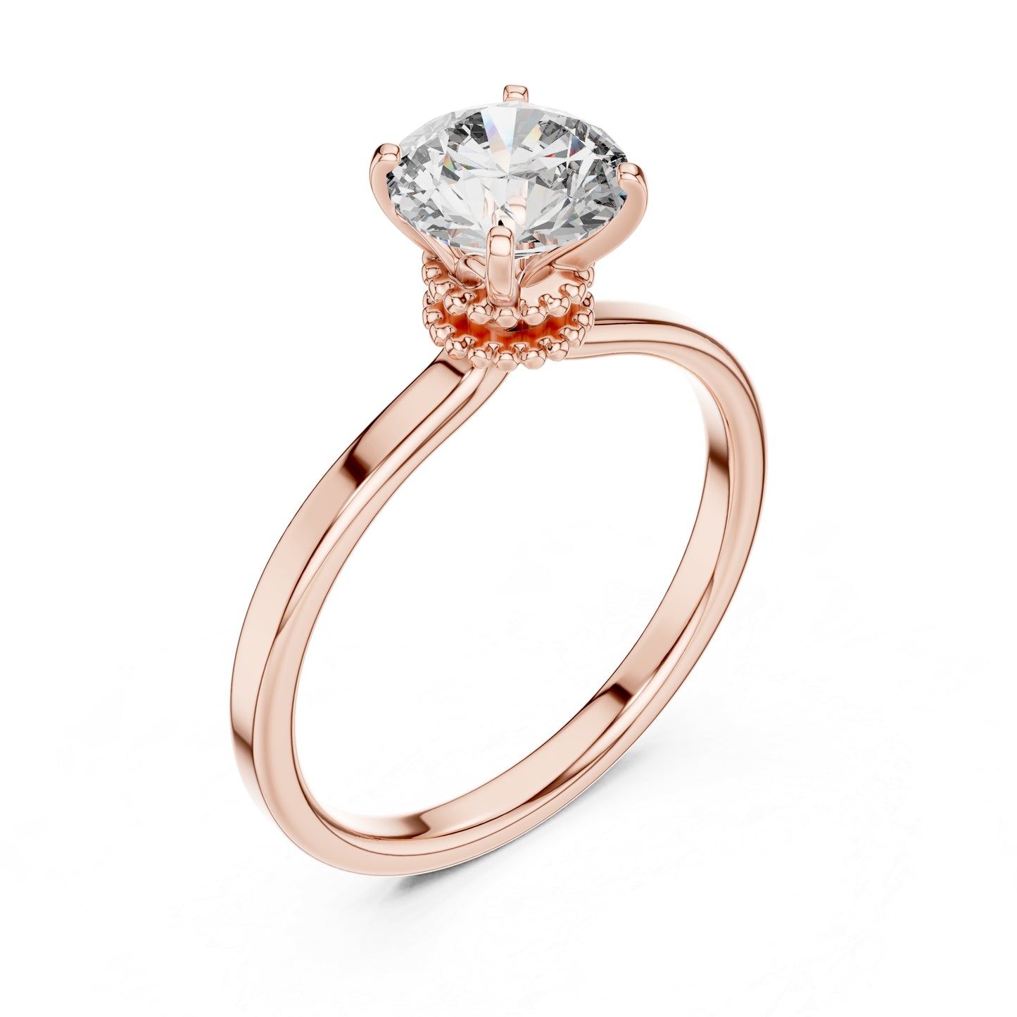 18K Yellow Gold Round Lab-Grown Diamond Ring for Women | PureCarat