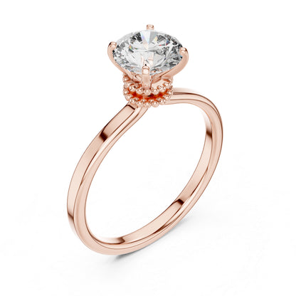 18K Yellow Gold Round Lab-Grown Diamond Ring for Women | PureCarat