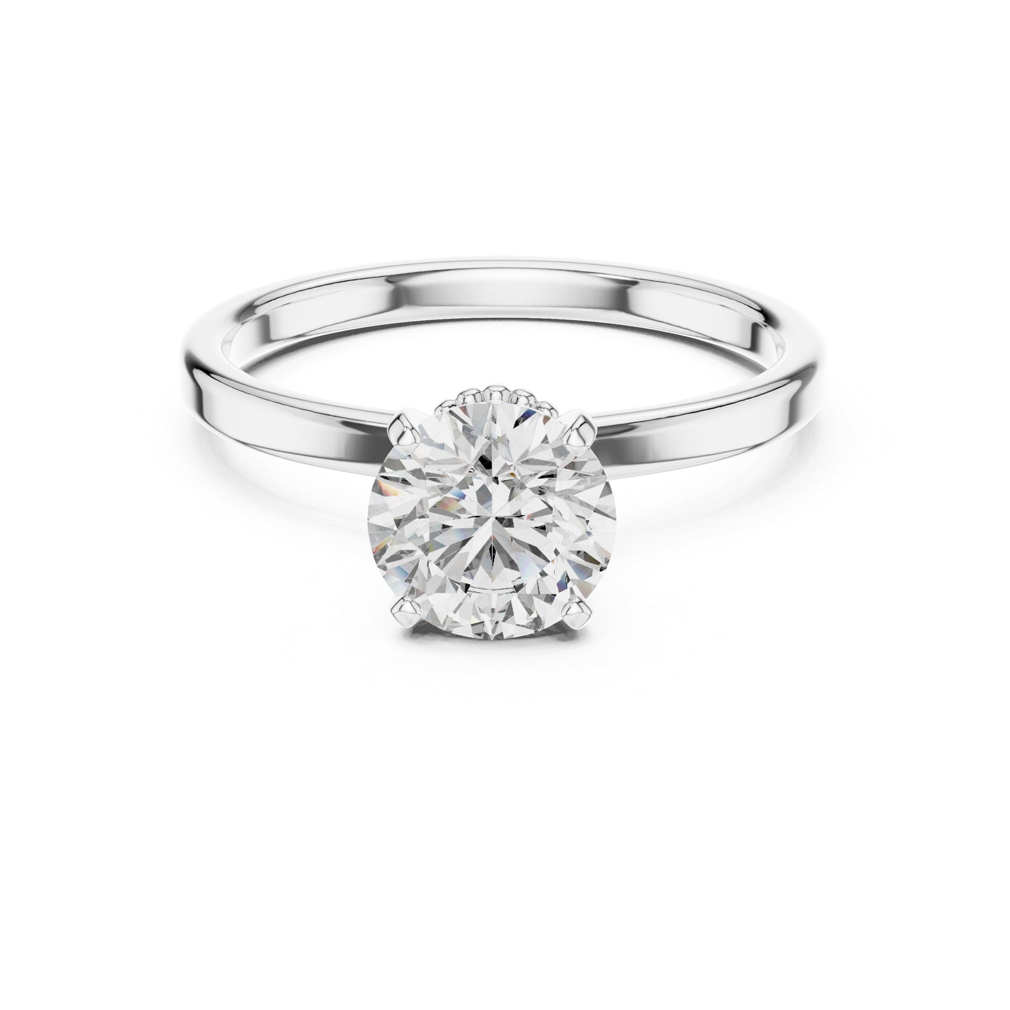 18K Yellow Gold Round Lab-Grown Diamond Ring for Women | PureCarat