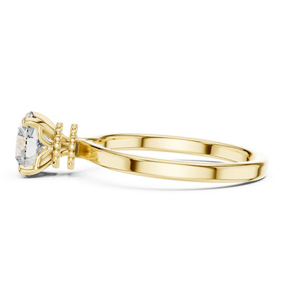 18K Yellow Gold Round Lab-Grown Diamond Ring for Women | PureCarat