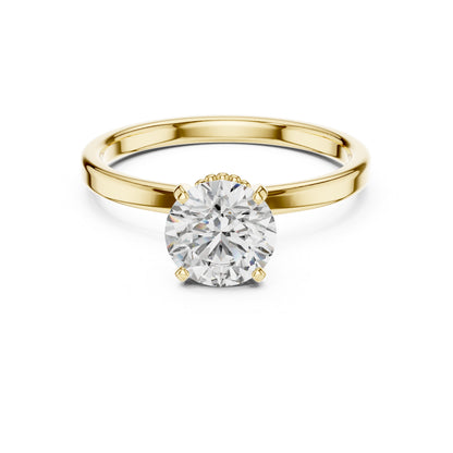 18K Yellow Gold Round Lab-Grown Diamond Ring for Women | PureCarat