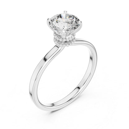 18K Yellow Gold Round Lab-Grown Diamond Ring for Women | PureCarat