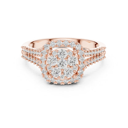 18K Yellow Gold Round Lab-Grown Diamond Drop Ring for Women | Everyday Wear | Pure Carat