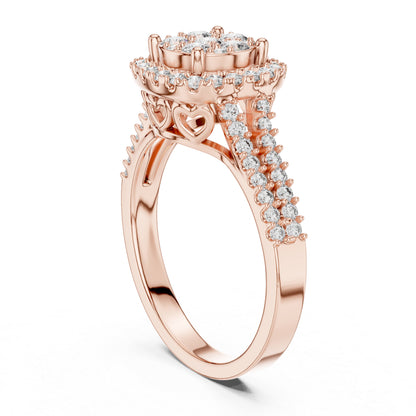 18K Yellow Gold Round Lab-Grown Diamond Drop Ring for Women | Everyday Wear | Pure Carat
