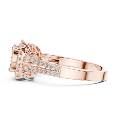 18K Yellow Gold Round Lab-Grown Diamond Drop Ring for Women | Everyday Wear | Pure Carat