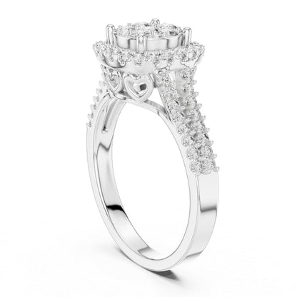 18K Yellow Gold Round Lab-Grown Diamond Drop Ring for Women | Everyday Wear | Pure Carat