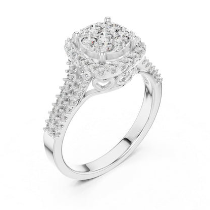 18K Yellow Gold Round Lab-Grown Diamond Drop Ring for Women | Everyday Wear | Pure Carat