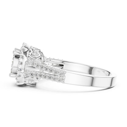 18K Yellow Gold Round Lab-Grown Diamond Drop Ring for Women | Everyday Wear | Pure Carat