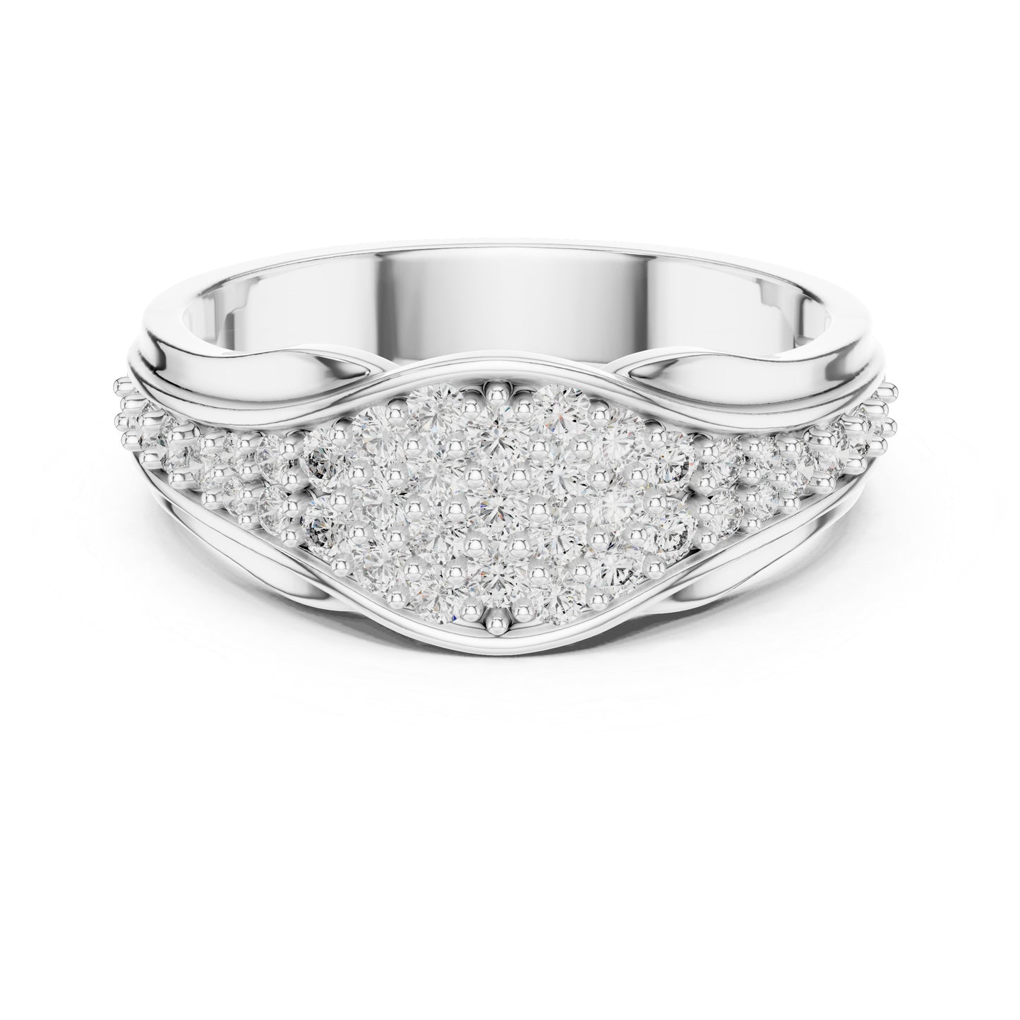 14K Rose Gold Oval & Round Lab-Grown Diamond Stud Ring for Women | Wedding Jewellery | Pure Carat