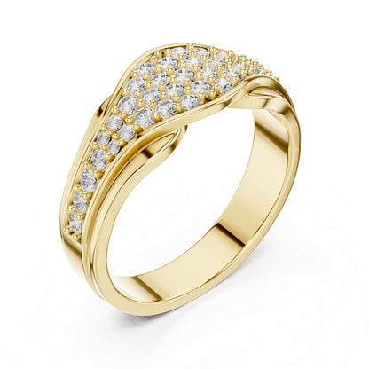 14K Rose Gold Oval & Round Lab-Grown Diamond Stud Ring for Women | Wedding Jewellery | Pure Carat