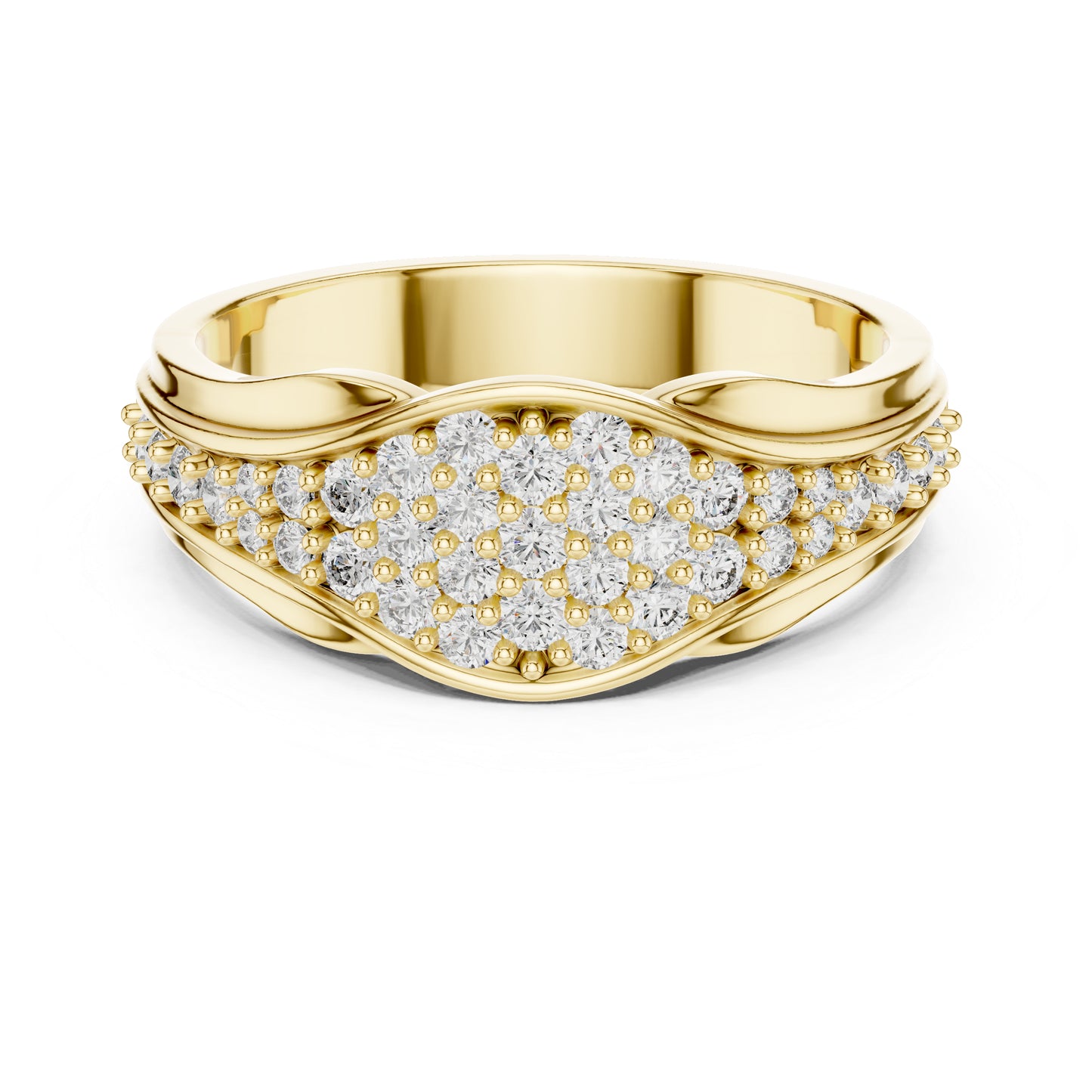 14K Rose Gold Oval & Round Lab-Grown Diamond Stud Ring for Women | Wedding Jewellery | Pure Carat